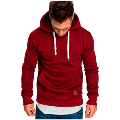Moda para hombre casual color sólido sudaderas deportivas