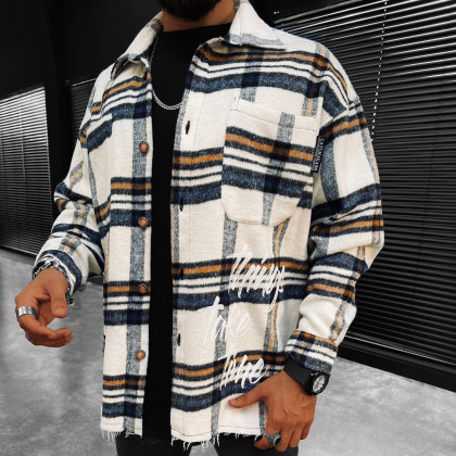 Hemdjacke Aus Kariertem Fleece