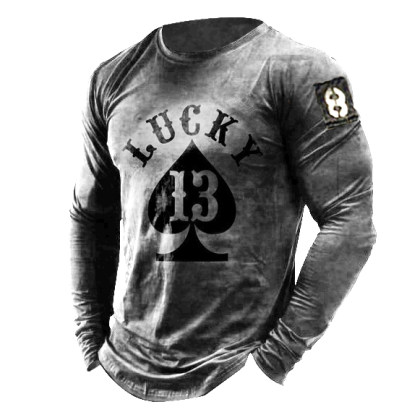 Mens Vintage Lucky Thirteen Retro T-Shirts
