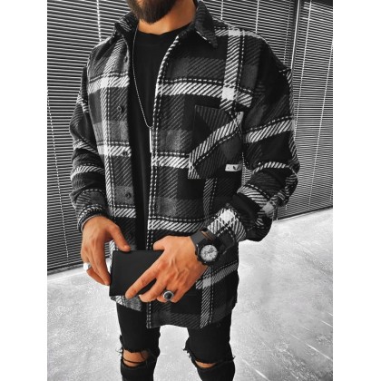 Street Fashion Casual Plaid Textur Jacke