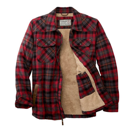 Check Texture Plus Fleece Warm Jacket