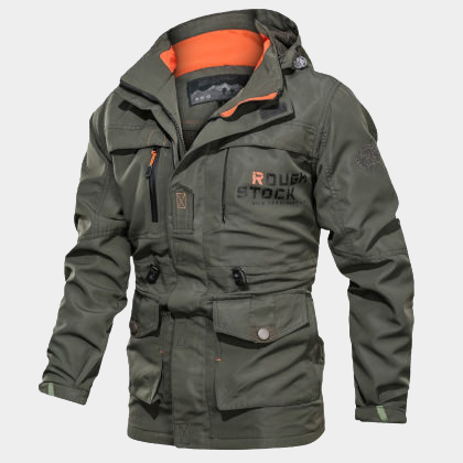 wind- und regensichere Mehrtaschenjacke für Herren im Freien