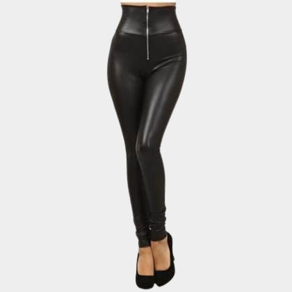 Punk zipper leather pants