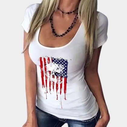 Sexy printed short sleeve T-shirt
