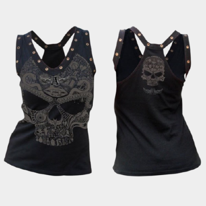 Womens skull print casual vest