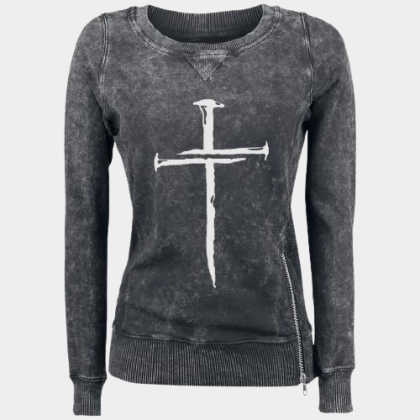 Womens nail cross print sweatshirt
