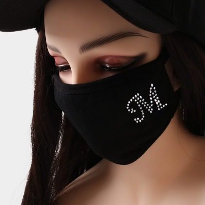 Letter hot drilling cotton mask