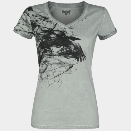 Ladies eagle print v-neck short-sleeved T-shirt