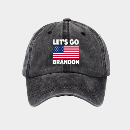 LET'S GO BRANDON Washed Printed Baseball Cap Washed Cotton Hat