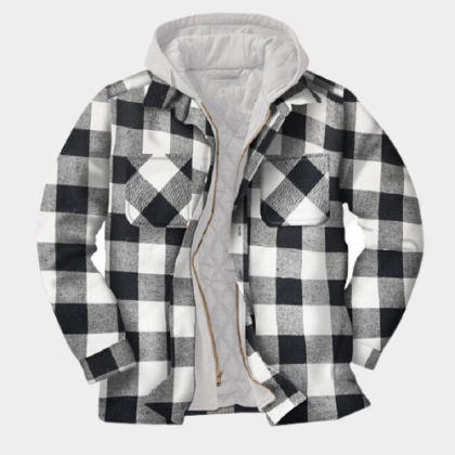 Mens Winter Plaid Thick Casual Jacket