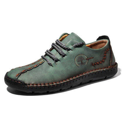 New casual men's shoes large size hand-sewn peas shoes business retro soft sole men's shoes