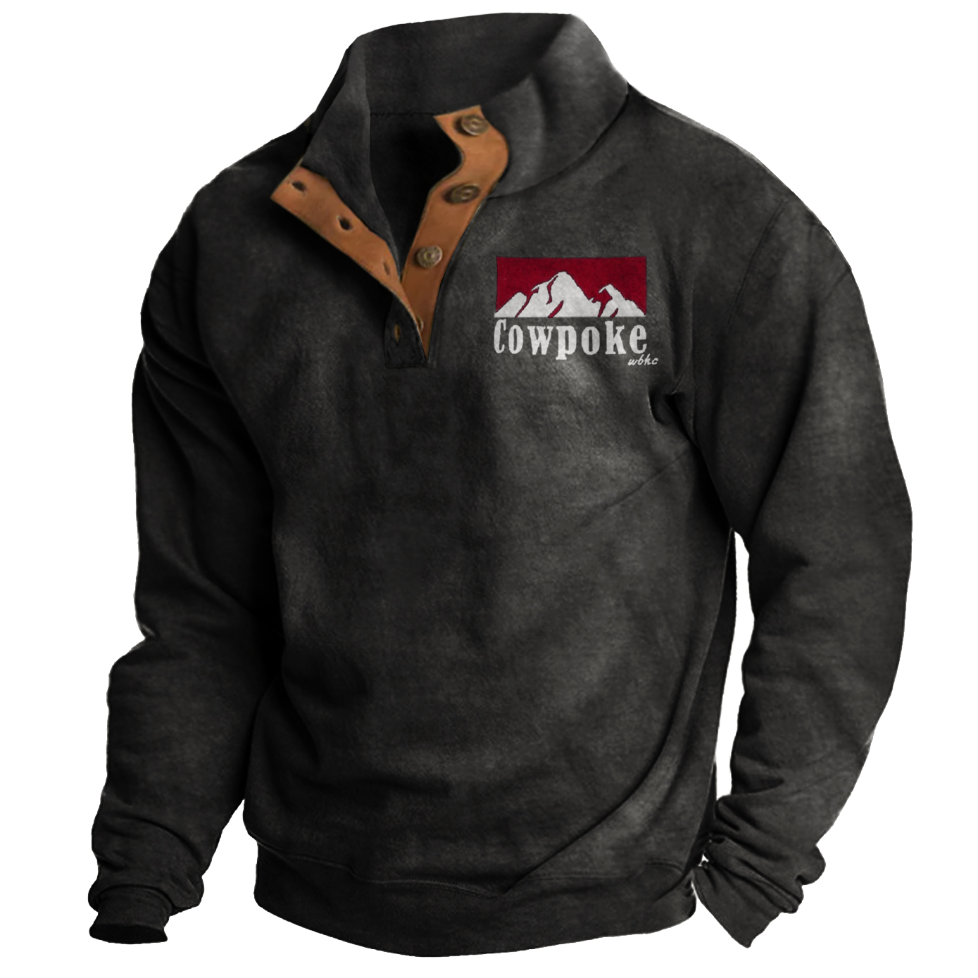 Men's Outdoor Casual Cowpoke Stand Collar Long Sleeve Sweatshirt