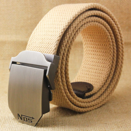 Cinturón De Lona Con Hebilla Automática Para Ocio Al Aire Libre Para Hombre