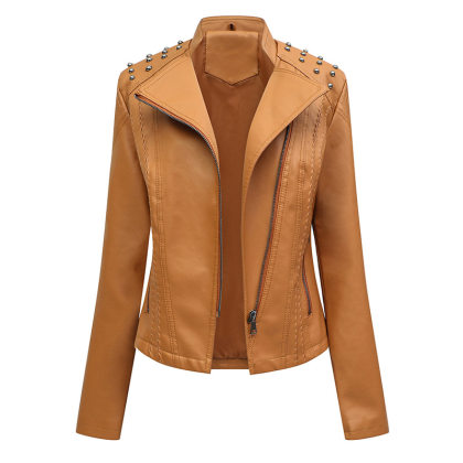Women's Leather Fashion Casual Slim Leather Jackets