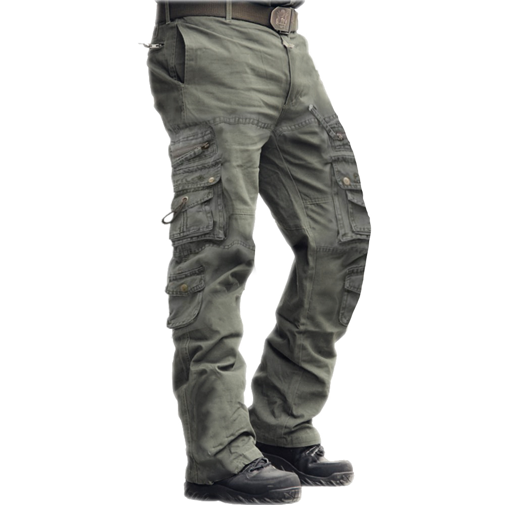 Men's Outdoor Vintage Washed Cotton Washed Multi-pocket Tactical Pants