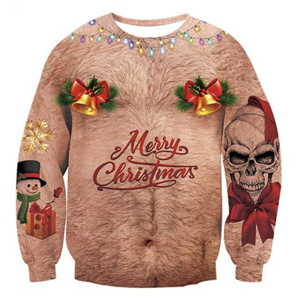 Divertido Tatuaje Navideño Con Estampado Navideño Feo.