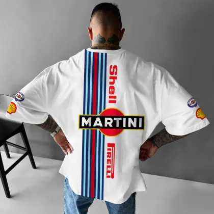 Oversize Martini Racing Print T-shirt