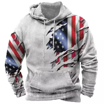 Men's Vintage American Flag Hoodie